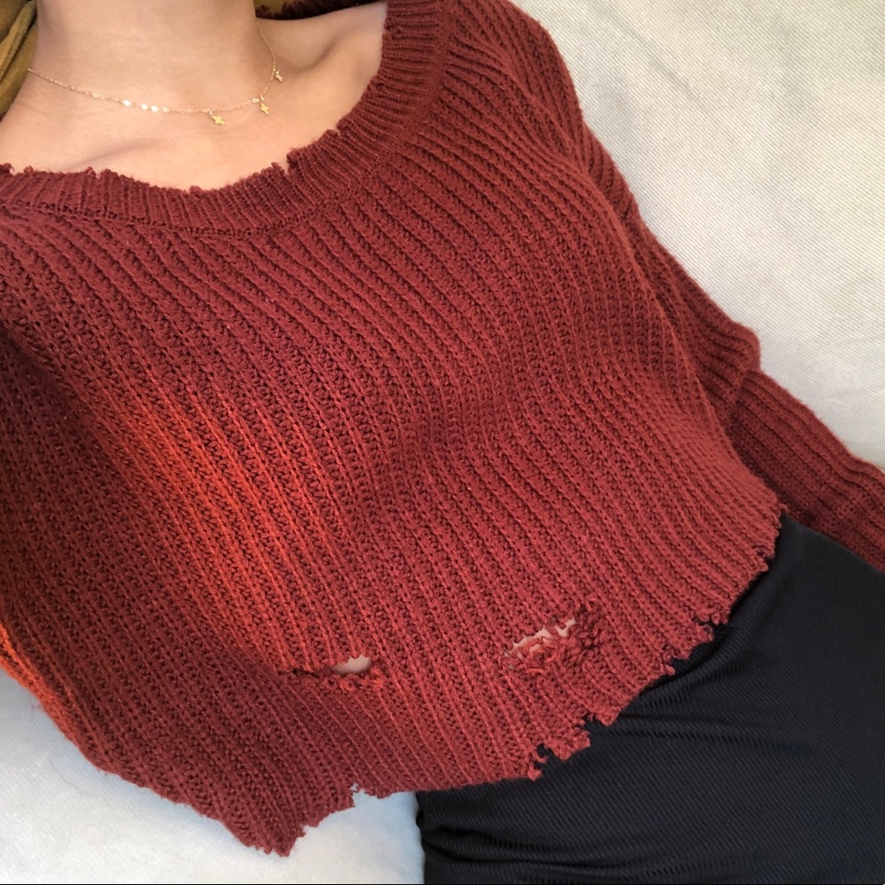 DISTRESSED KNIT SWEATER